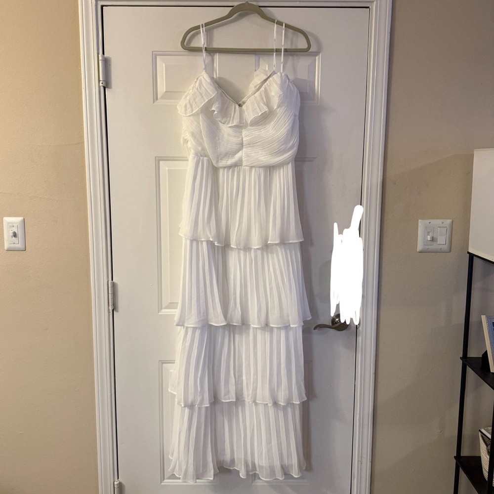 Lulu's White Layered Maxi Dress